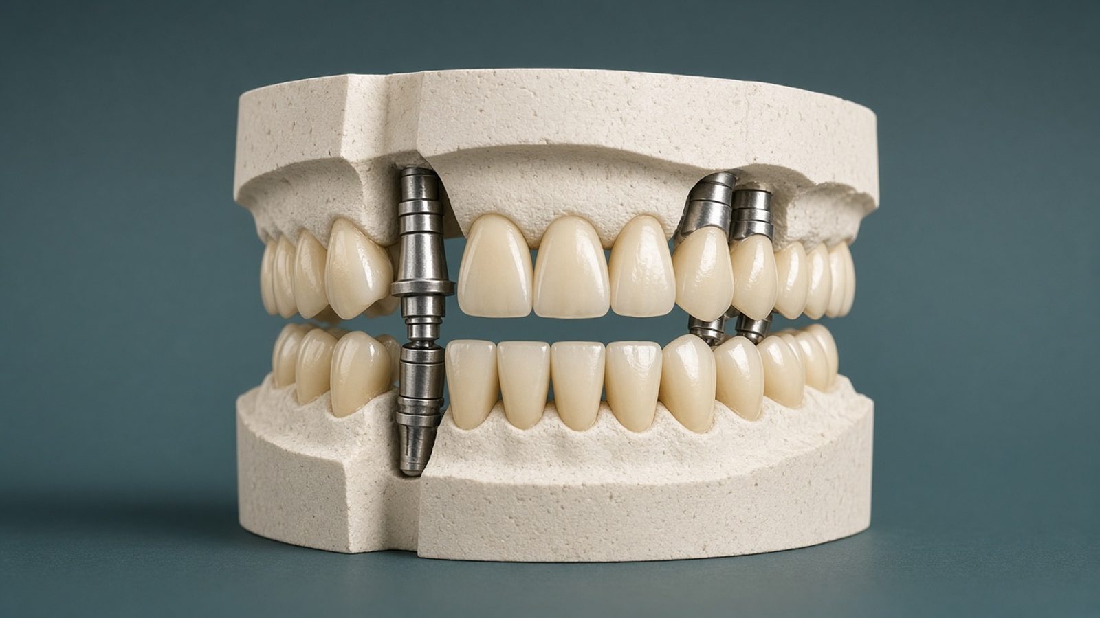 Upper and lower full-arch implant models shown together